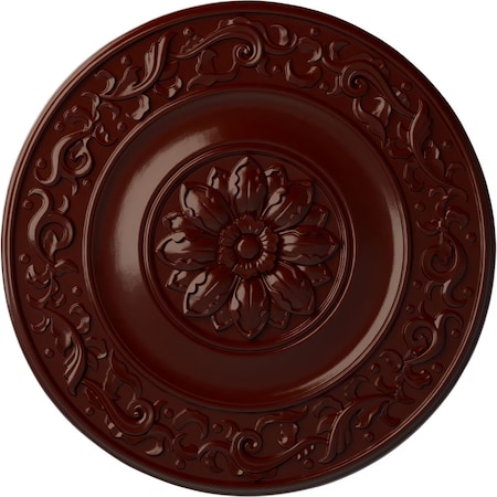 Ekena Millwork Milan Ceiling Medallion, Hand-Painted Brushed Mahogany, 47 5/8"OD x 2 3/4"P CM47MIBMF